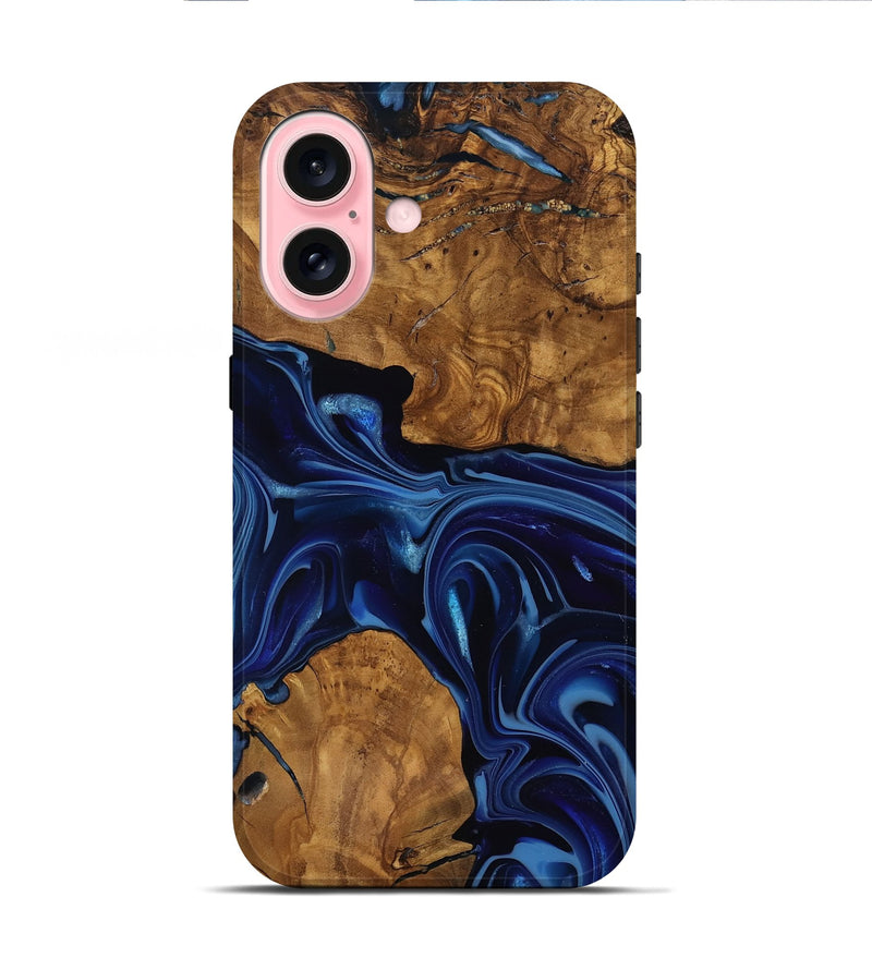 iPhone 16 Wood Live Edge Phone Case - Baylee (Ancient Olive, 818748)