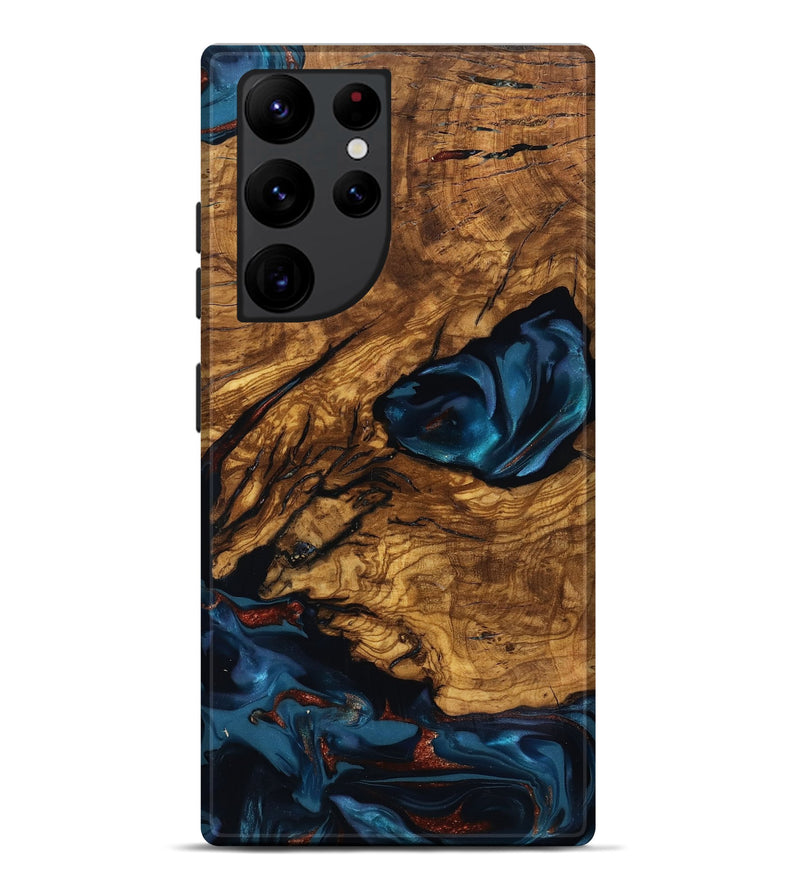 Galaxy S22 Ultra Wood Live Edge Phone Case - Livia (Ancient Olive, 818749)