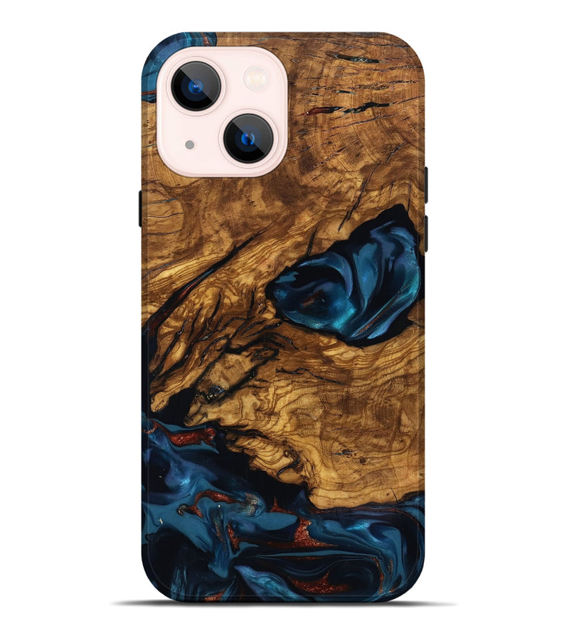 iPhone 14 Plus Wood Live Edge Phone Case - Livia (Ancient Olive, 818749)