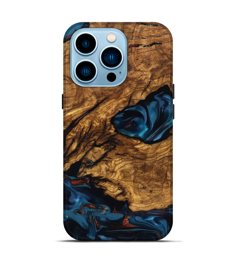 iPhone 14 Pro Wood Live Edge Phone Case - Livia (Ancient Olive, 818749)