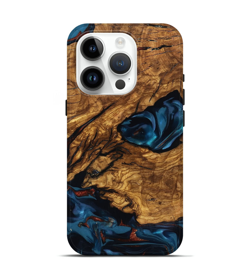 iPhone 15 Pro Wood Live Edge Phone Case - Livia (Ancient Olive, 818749)