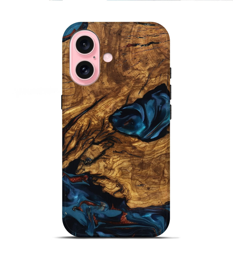 iPhone 16 Wood Live Edge Phone Case - Livia (Ancient Olive, 818749)