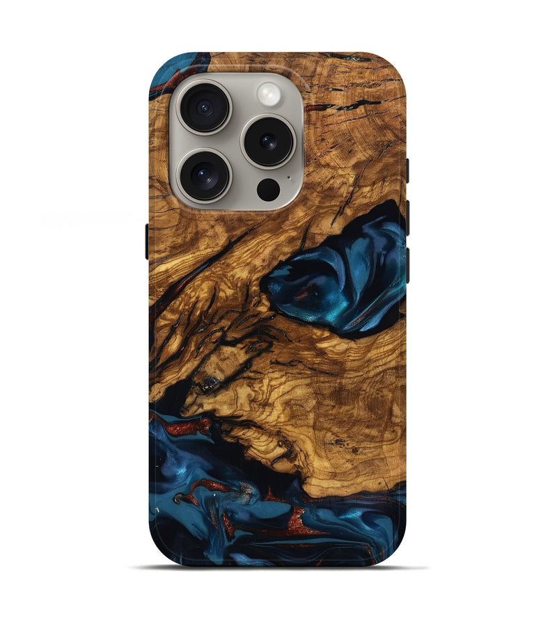 iPhone 16 Pro Wood Live Edge Phone Case - Livia (Ancient Olive, 818749)