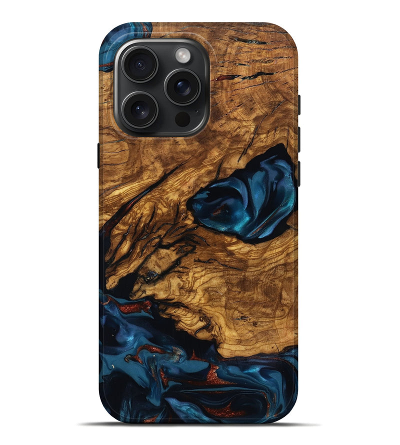 iPhone 16 Pro Max Wood Live Edge Phone Case - Livia (Ancient Olive, 818749)