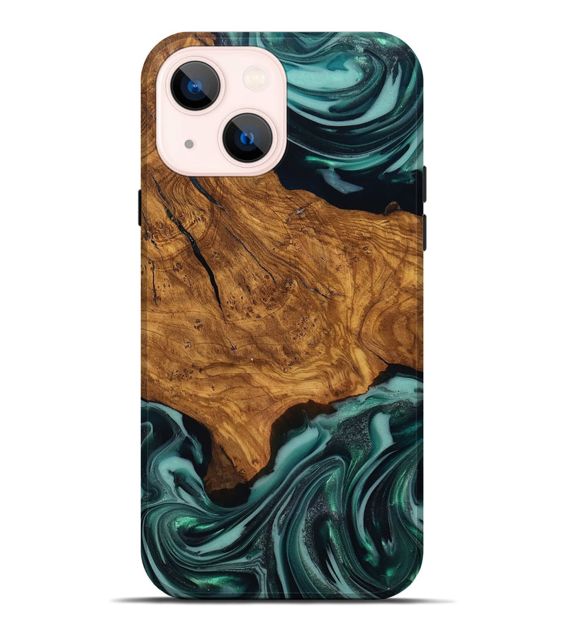 iPhone 14 Plus Wood Live Edge Phone Case - Koen (Ancient Olive, 818750)