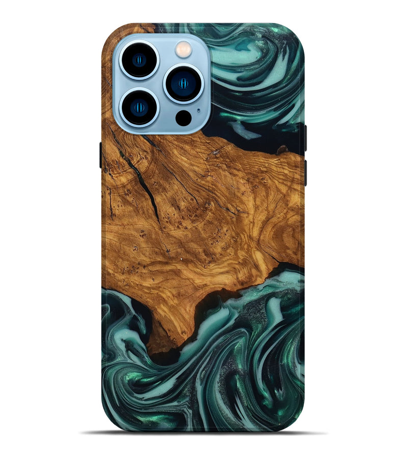 iPhone 14 Pro Max Wood Live Edge Phone Case - Koen (Ancient Olive, 818750)
