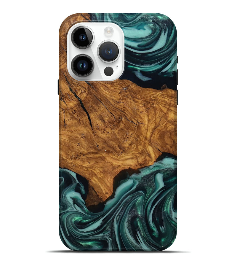 iPhone 15 Pro Max Wood Live Edge Phone Case - Koen (Ancient Olive, 818750)