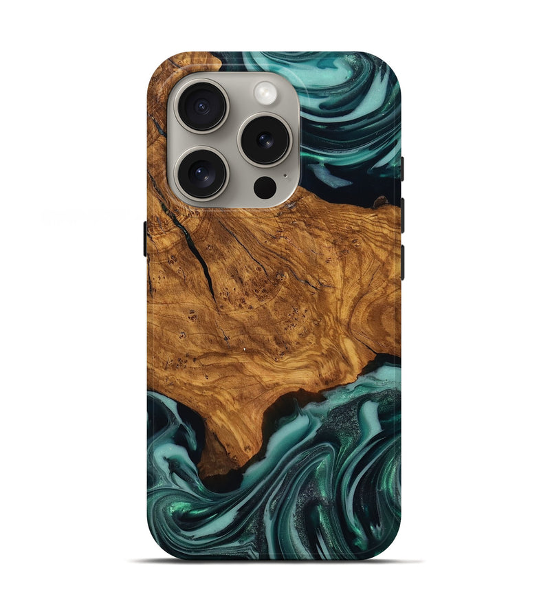 iPhone 16 Pro Wood Live Edge Phone Case - Koen (Ancient Olive, 818750)