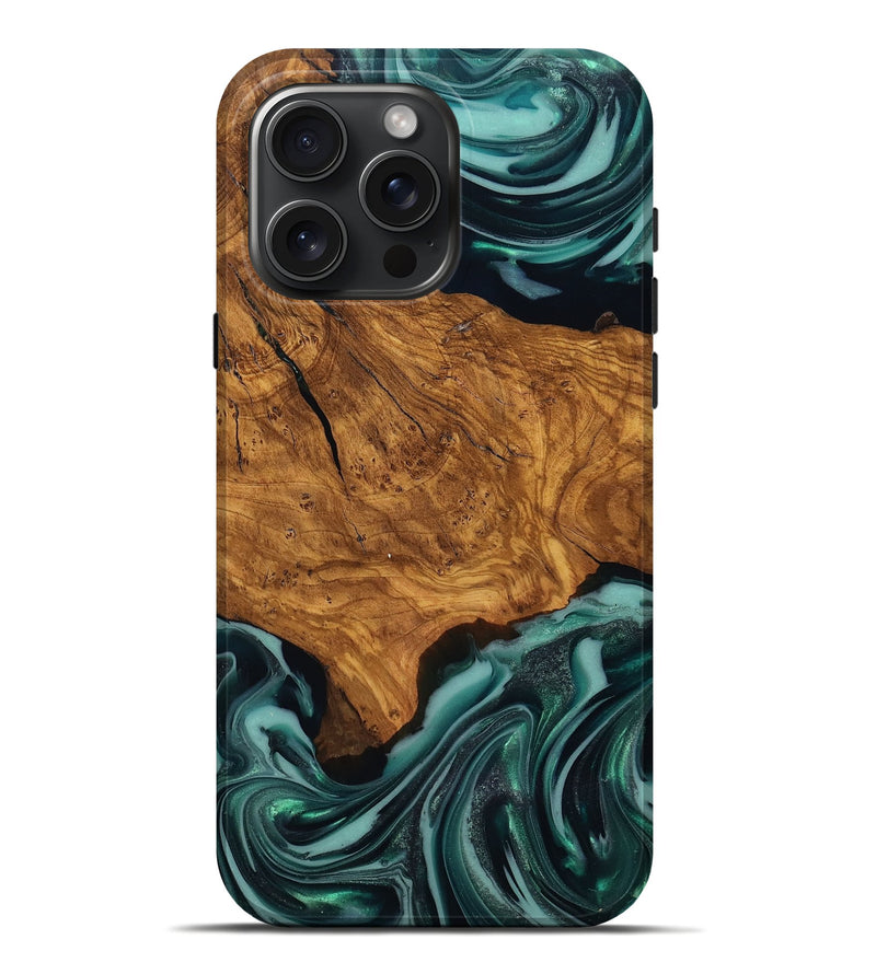 iPhone 16 Pro Max Wood Live Edge Phone Case - Koen (Ancient Olive, 818750)