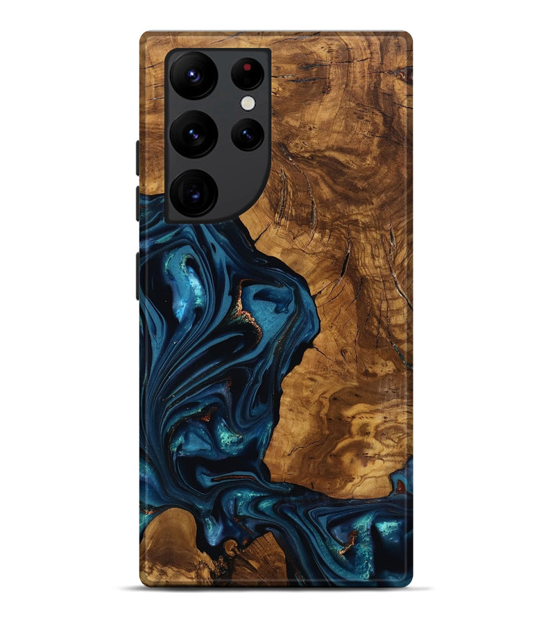 Galaxy S22 Ultra Wood Live Edge Phone Case - Loni (Ancient Olive, 818751)