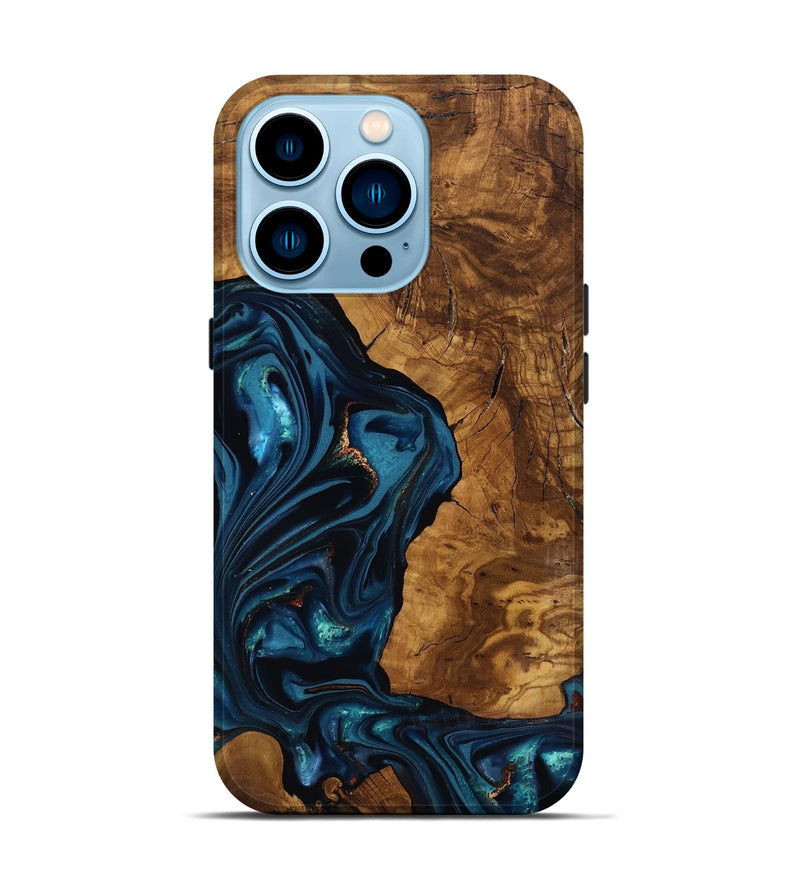 iPhone 14 Pro Wood Live Edge Phone Case - Loni (Ancient Olive, 818751)