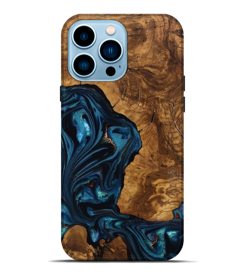 iPhone 14 Pro Max Wood Live Edge Phone Case - Loni (Ancient Olive, 818751)