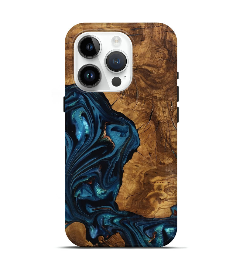 iPhone 15 Pro Wood Live Edge Phone Case - Loni (Ancient Olive, 818751)