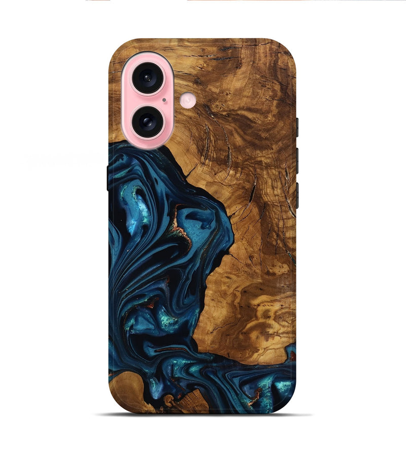 iPhone 16 Wood Live Edge Phone Case - Loni (Ancient Olive, 818751)
