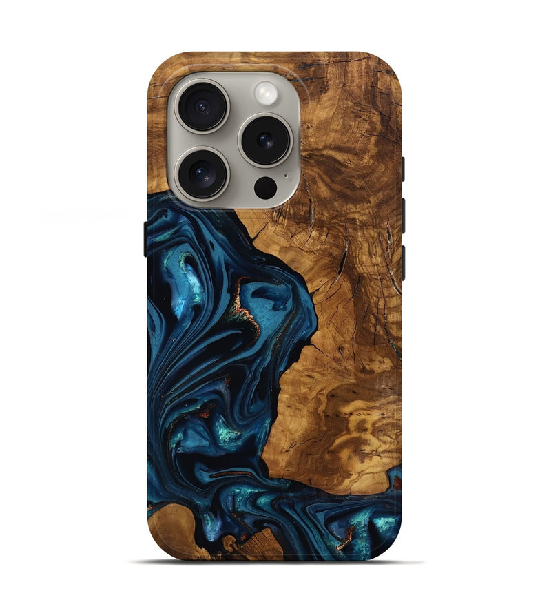iPhone 16 Pro Wood Live Edge Phone Case - Loni (Ancient Olive, 818751)