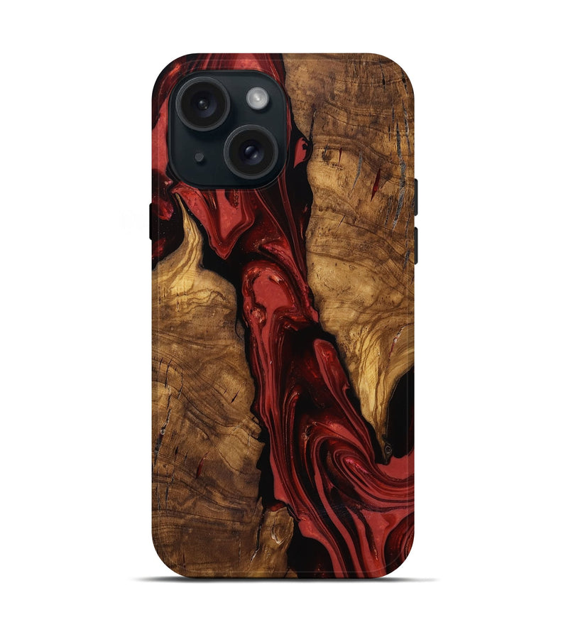 iPhone 15 Wood Live Edge Phone Case - Kinslee (Ancient Olive, 818753)