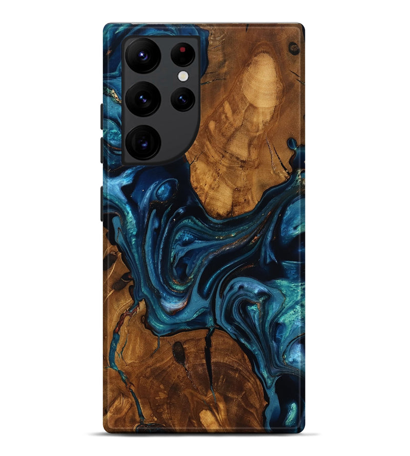 Galaxy S22 Ultra Wood Live Edge Phone Case - Chrissy (Ancient Olive, 818754)