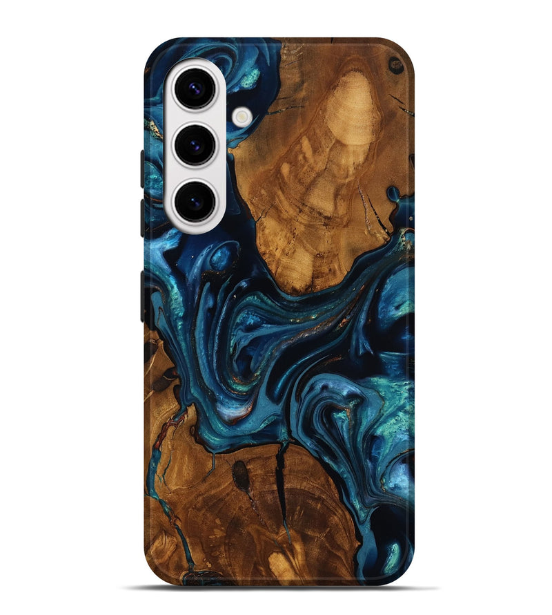 Galaxy S25 Plus Wood Live Edge Phone Case - Chrissy (Ancient Olive, 818754)