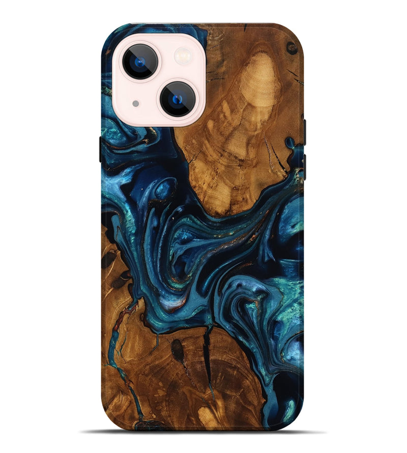 iPhone 14 Plus Wood Live Edge Phone Case - Chrissy (Ancient Olive, 818754)