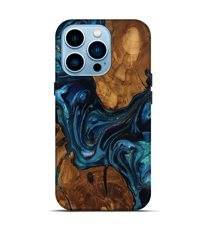 iPhone 14 Pro Wood Live Edge Phone Case - Chrissy (Ancient Olive, 818754)