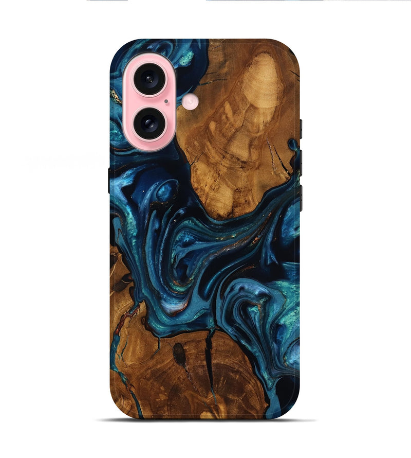 iPhone 16 Wood Live Edge Phone Case - Chrissy (Ancient Olive, 818754)
