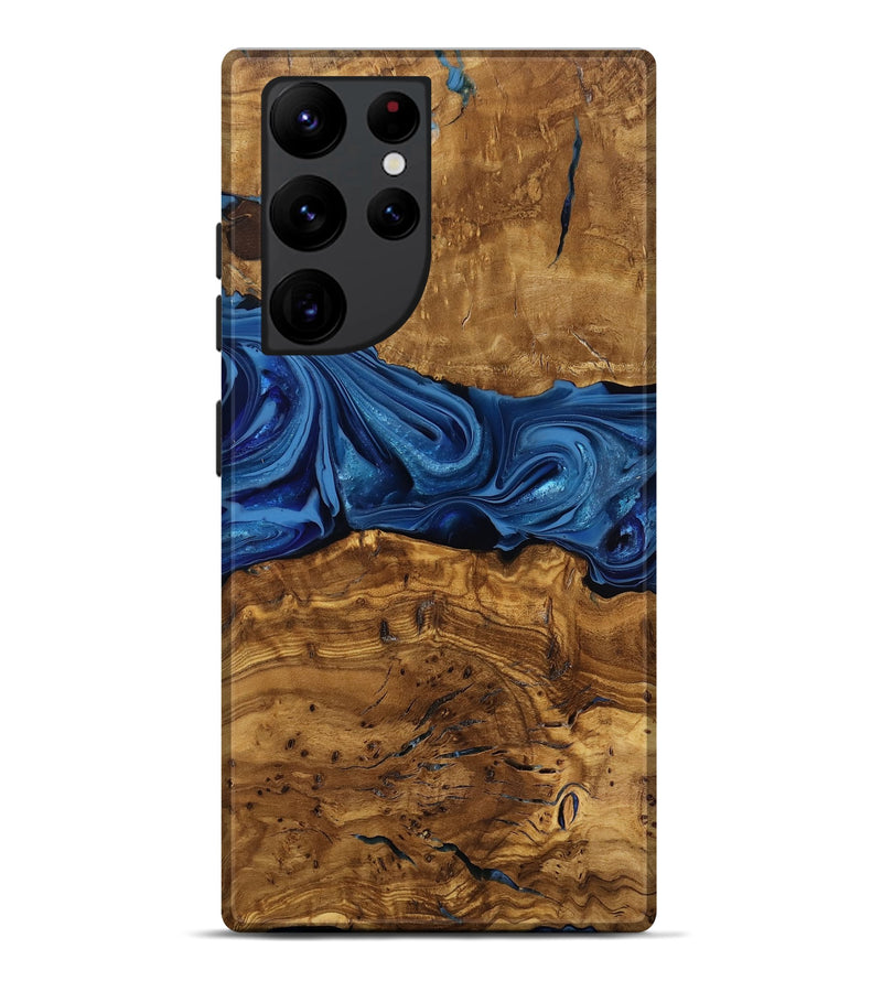 Galaxy S22 Ultra Wood Live Edge Phone Case - Kelly (Ancient Olive, 818755)