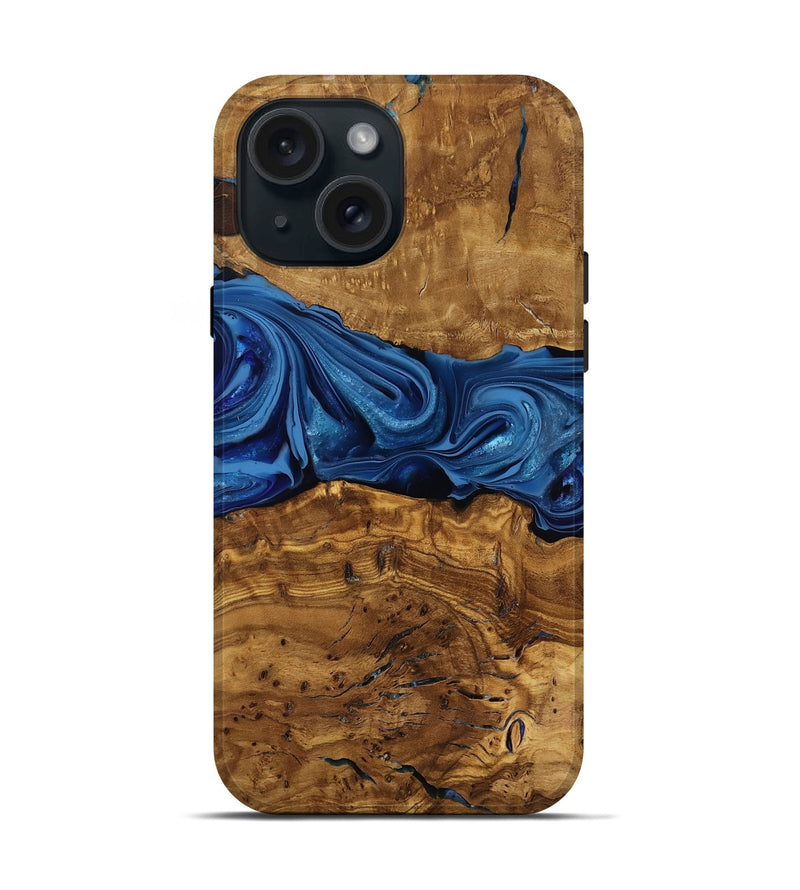 iPhone 15 Wood Live Edge Phone Case - Kelly (Ancient Olive, 818755)