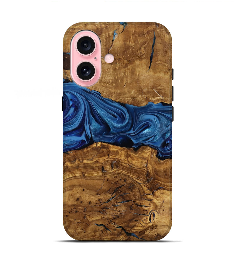 iPhone 16 Wood Live Edge Phone Case - Kelly (Ancient Olive, 818755)
