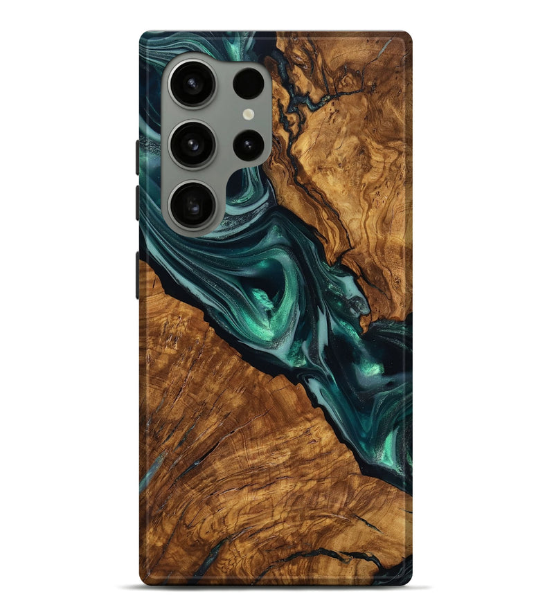 Galaxy S24 Ultra Wood Live Edge Phone Case - Kala (Ancient Olive, 818756)