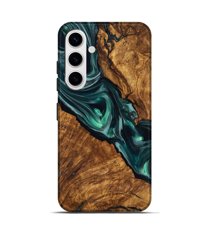 Galaxy S25 Wood Live Edge Phone Case - Kala (Ancient Olive, 818756)