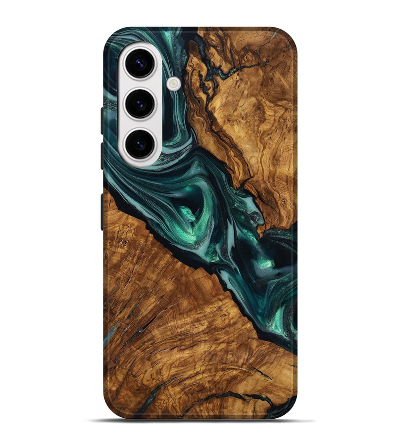 Galaxy S25 Plus Wood Live Edge Phone Case - Kala (Ancient Olive, 818756)