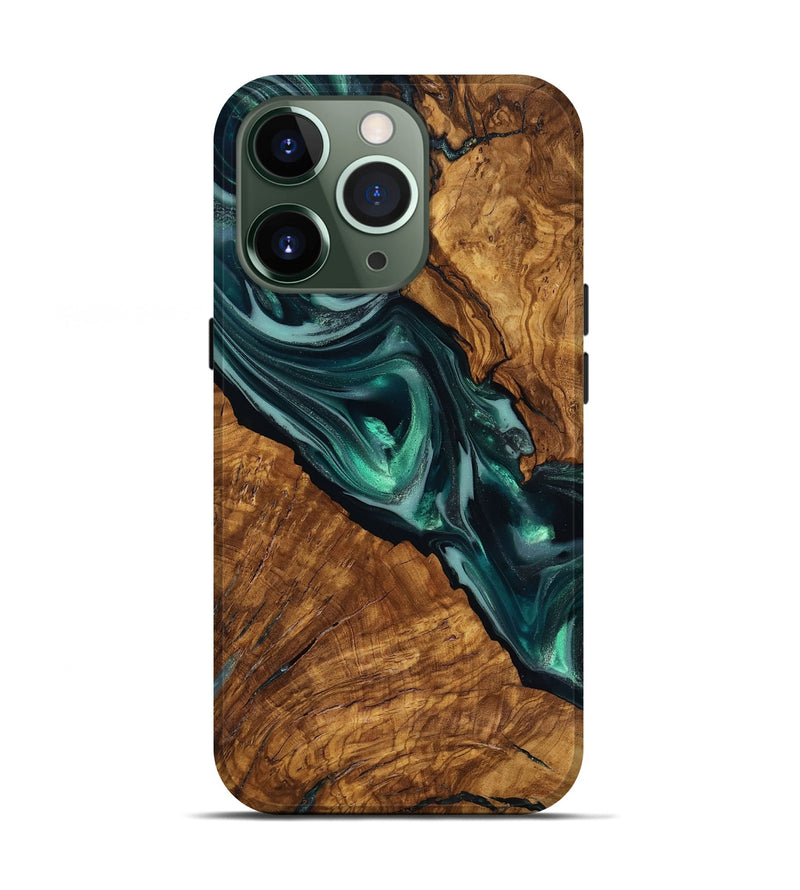 iPhone 13 Pro Wood Live Edge Phone Case - Kala (Ancient Olive, 818756)
