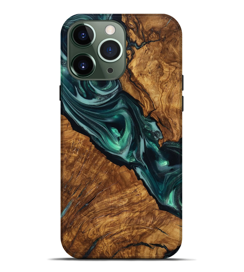 iPhone 13 Pro Max Wood Live Edge Phone Case - Kala (Ancient Olive, 818756)