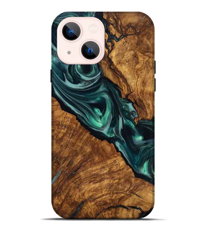 iPhone 14 Plus Wood Live Edge Phone Case - Kala (Ancient Olive, 818756)
