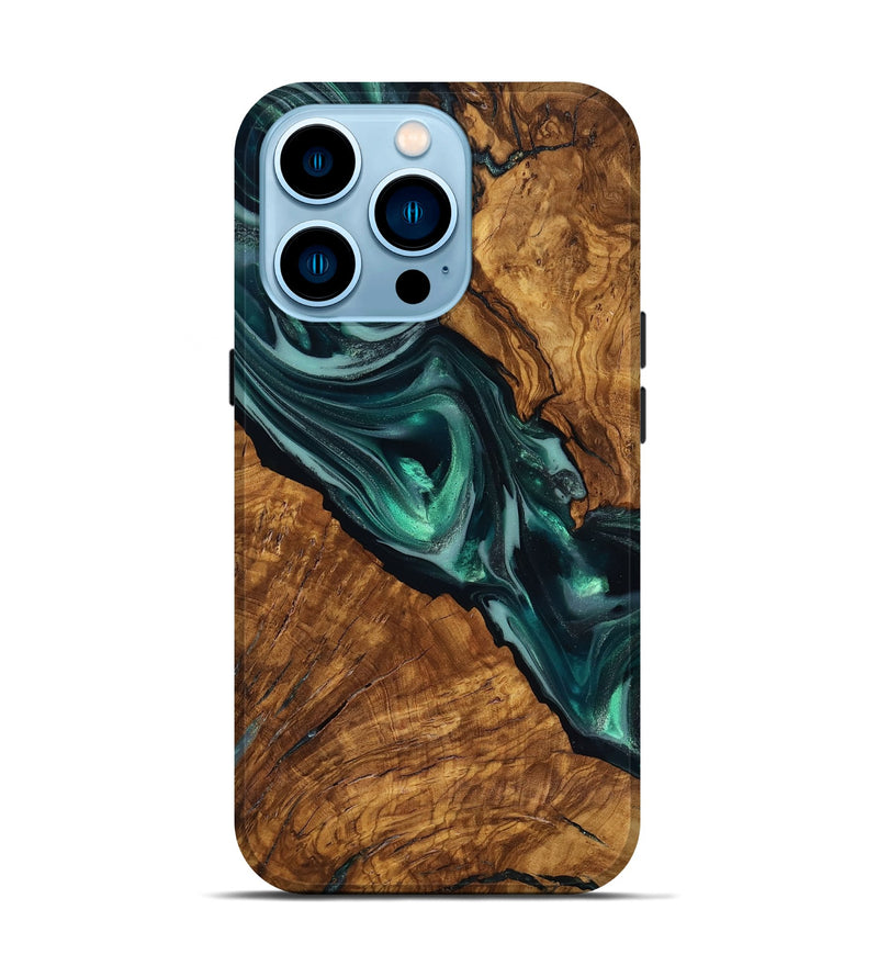 iPhone 14 Pro Wood Live Edge Phone Case - Kala (Ancient Olive, 818756)