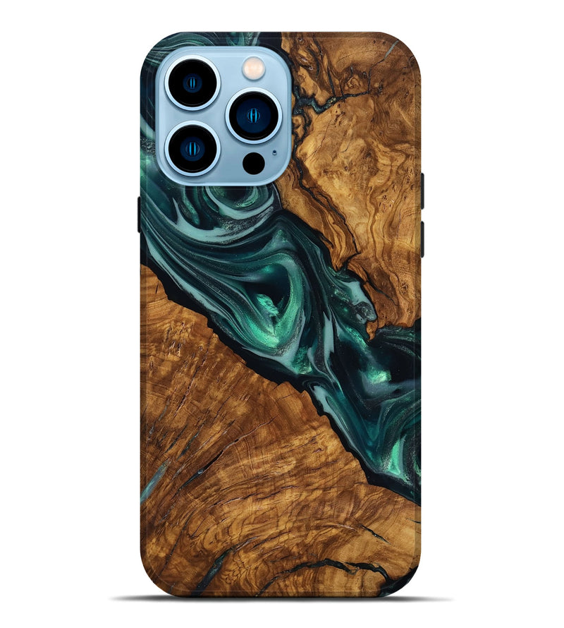 iPhone 14 Pro Max Wood Live Edge Phone Case - Kala (Ancient Olive, 818756)