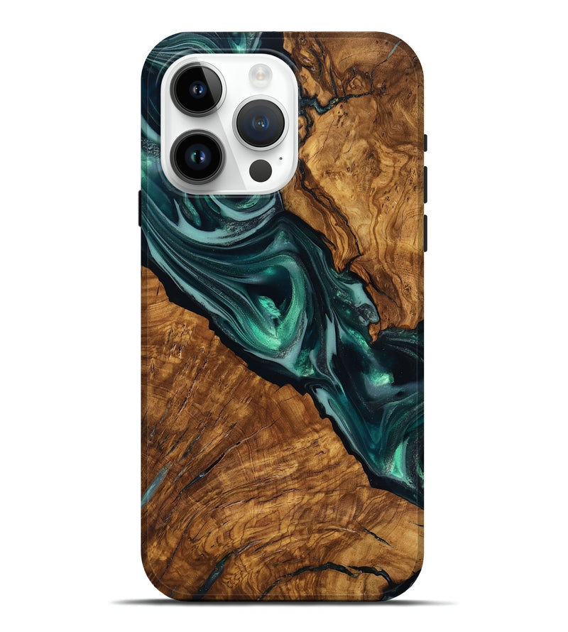 iPhone 15 Pro Max Wood Live Edge Phone Case - Kala (Ancient Olive, 818756)