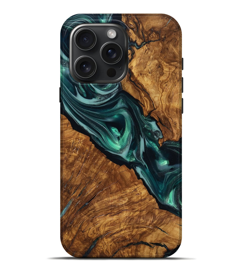 iPhone 16 Pro Max Wood Live Edge Phone Case - Kala (Ancient Olive, 818756)
