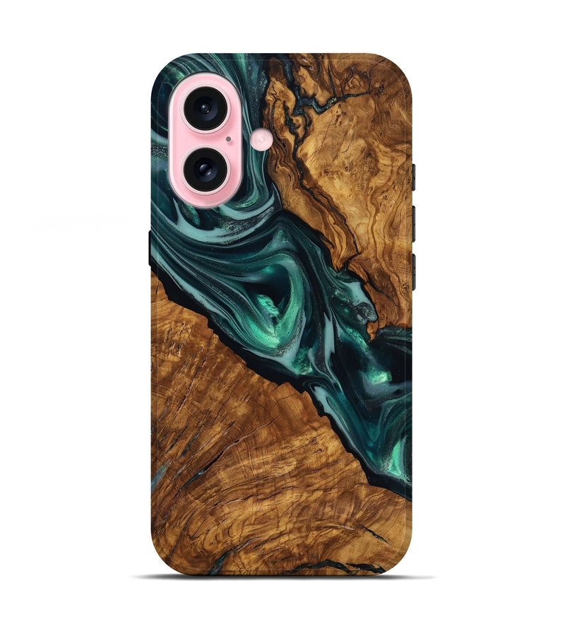 iPhone 17 Wood Live Edge Phone Case - Kala (Ancient Olive, 818756)