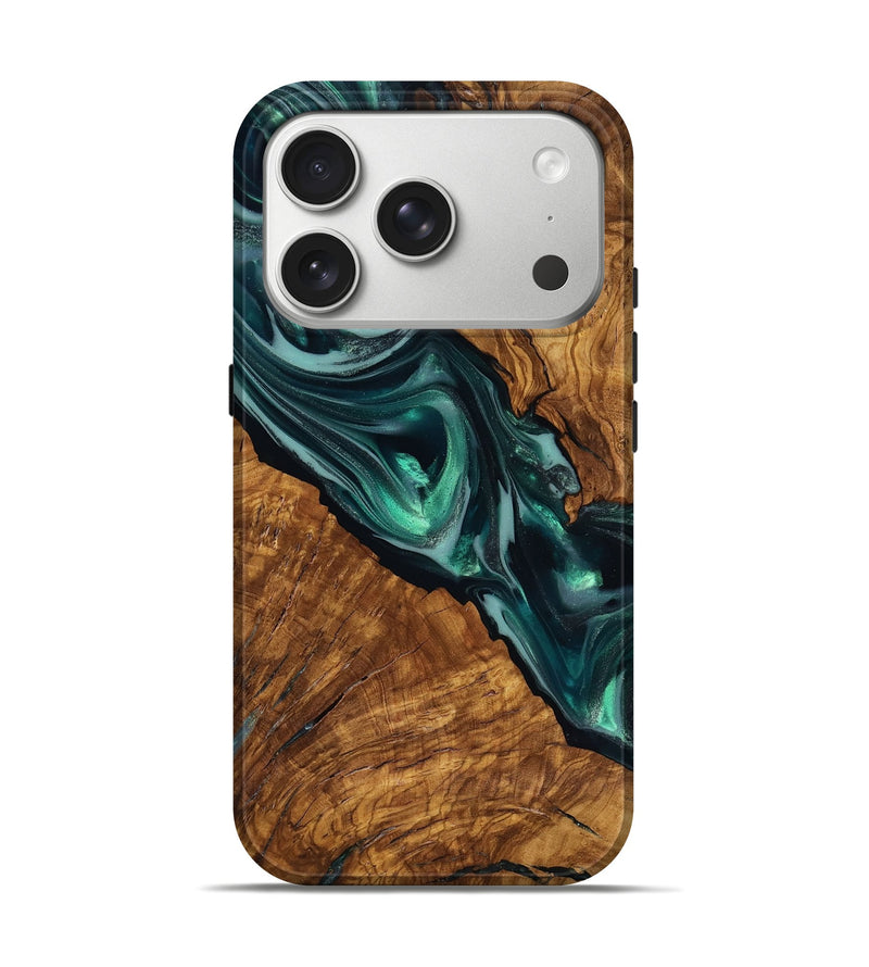 iPhone 17 Pro Wood Live Edge Phone Case - Kala (Ancient Olive, 818756)