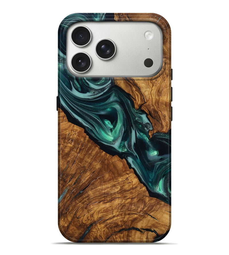 iPhone 17 Pro Max Wood Live Edge Phone Case - Kala (Ancient Olive, 818756)