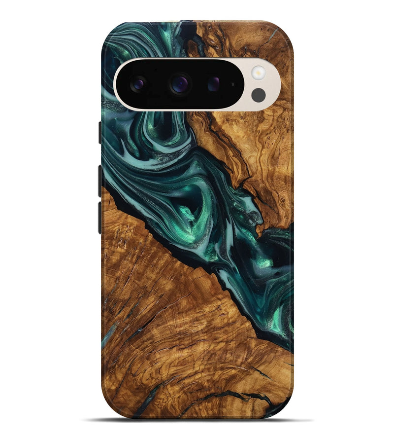 Pixel 9 Pro XL Wood Live Edge Phone Case - Kala (Ancient Olive, 818756)