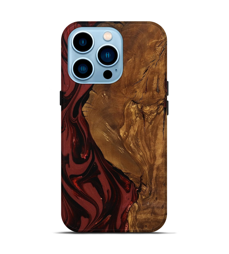 iPhone 14 Pro Wood Live Edge Phone Case - Sylas (Ancient Olive, 818757)
