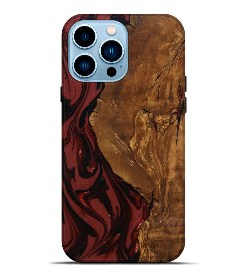 iPhone 14 Pro Max Wood Live Edge Phone Case - Sylas (Ancient Olive, 818757)