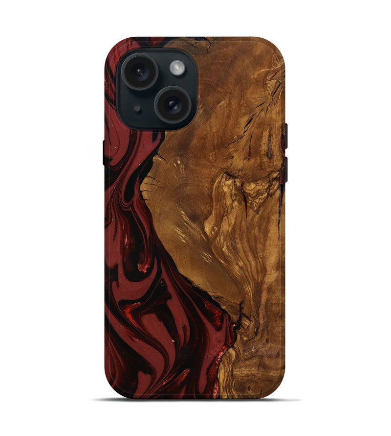 iPhone 15 Wood Live Edge Phone Case - Sylas (Ancient Olive, 818757)