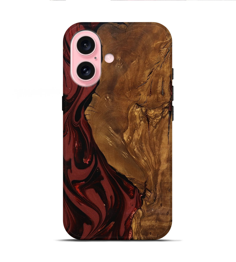 iPhone 16 Wood Live Edge Phone Case - Sylas (Ancient Olive, 818757)