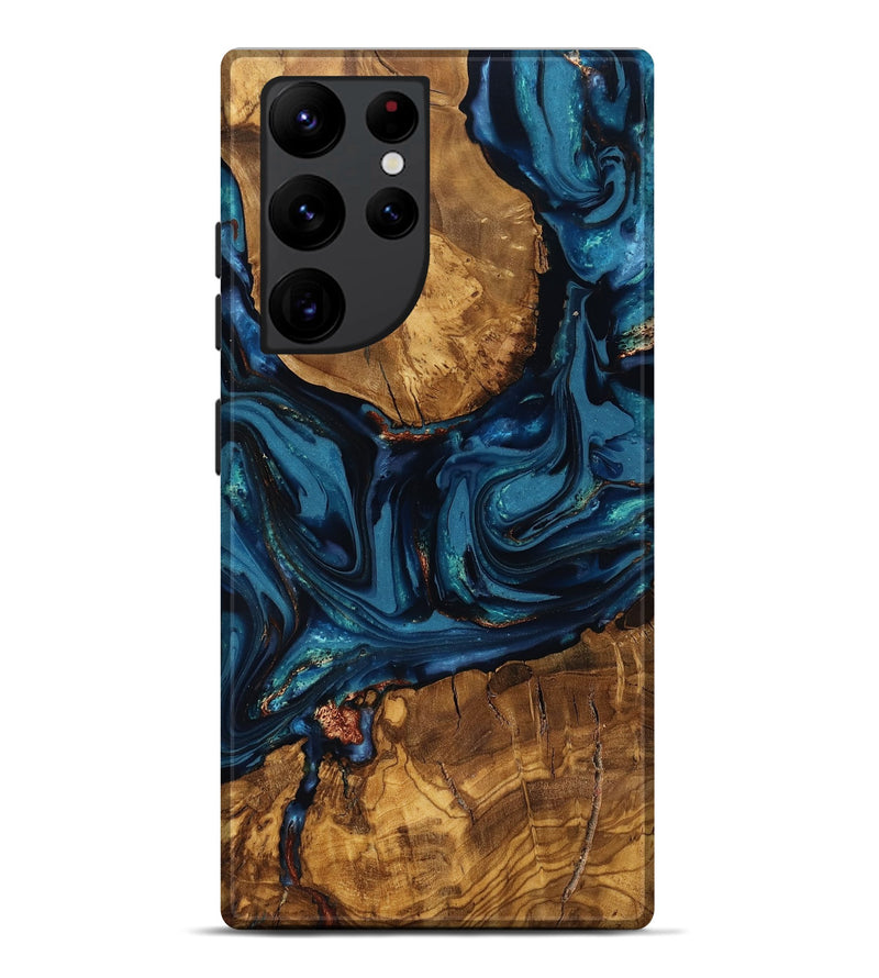 Galaxy S22 Ultra Wood Live Edge Phone Case - Elodie (Ancient Olive, 818758)