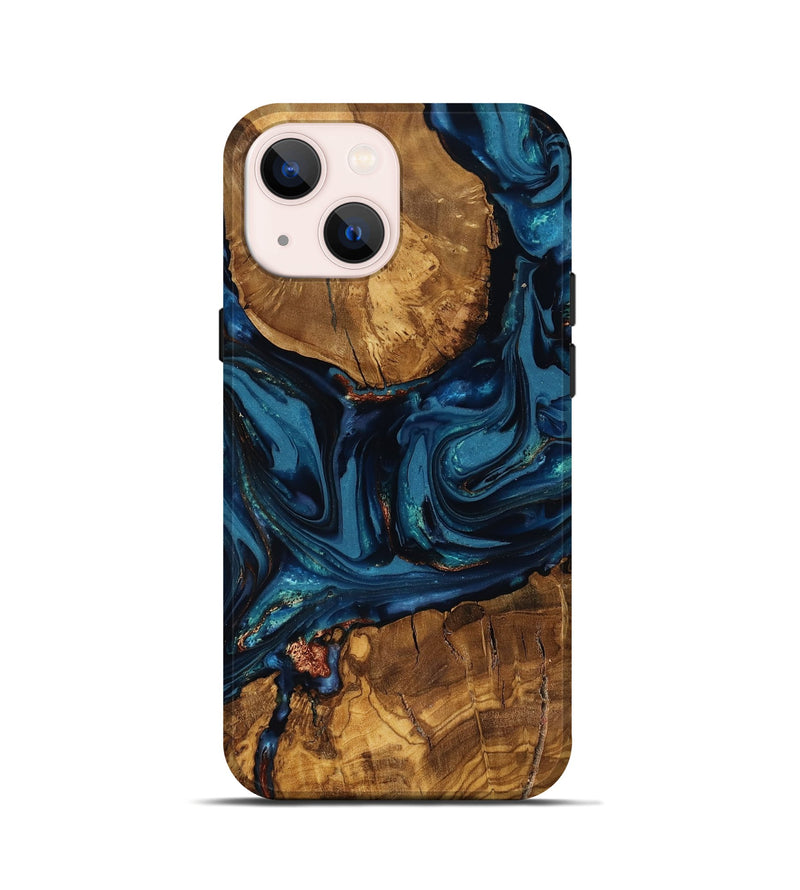 iPhone 13 mini Wood Live Edge Phone Case - Elodie (Ancient Olive, 818758)
