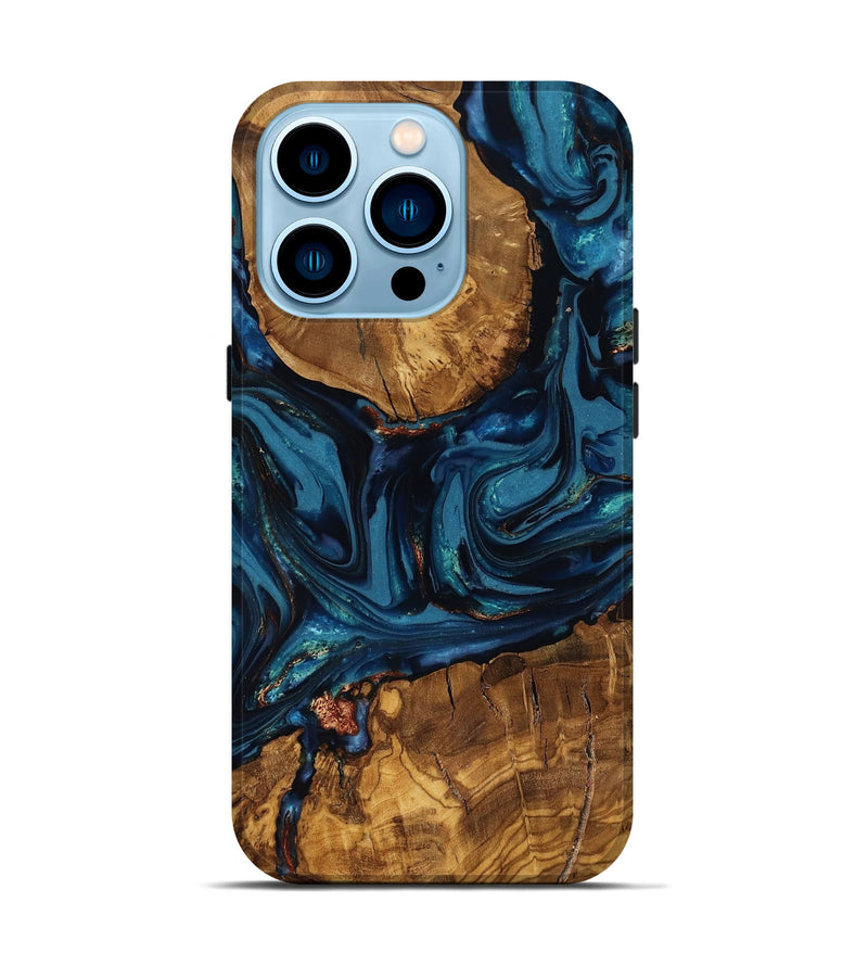 iPhone 14 Pro Wood Live Edge Phone Case - Elodie (Ancient Olive, 818758)