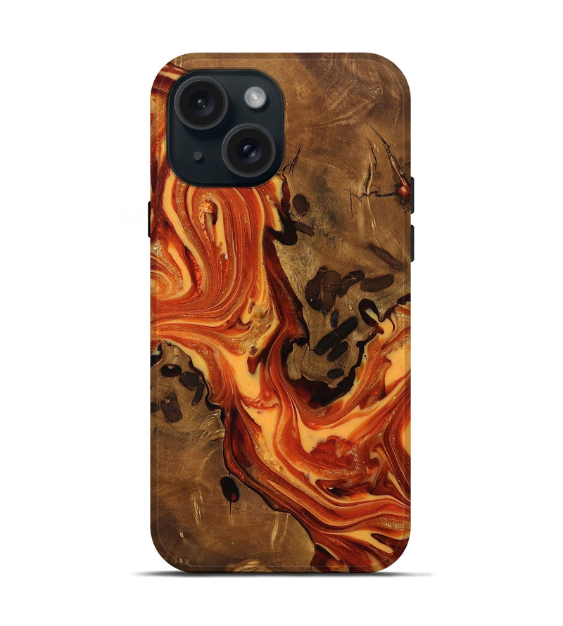 iPhone 15 Wood Live Edge Phone Case - Norah (Ancient Olive, 818759)